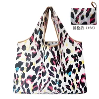 fashion printing foldable eco friendly shopping bag tote folding pouch handbags convenient large capacity for travel grocery bag