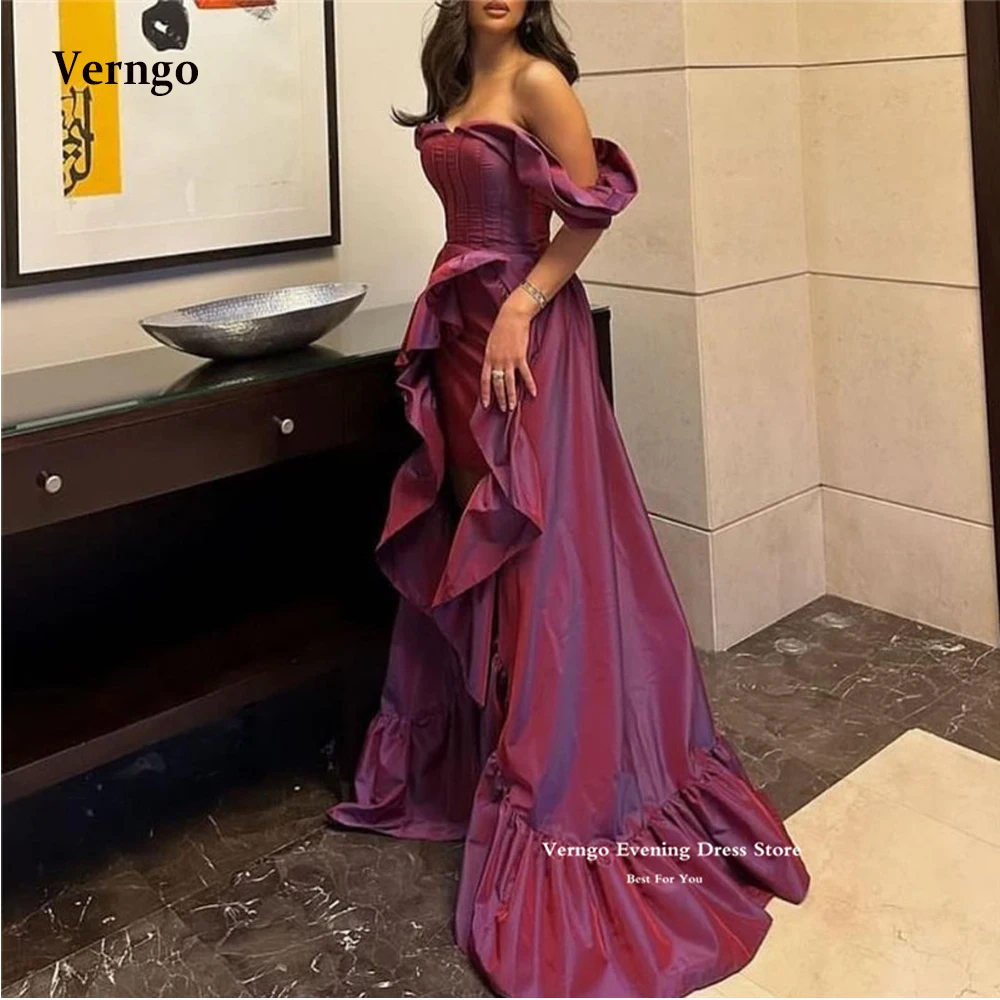 

Зимнее длинное платье для выпускного вечера Verngo, женские вечерние платья с открытыми плечами в стиле Саудовской Аравии, платье для вечеринки