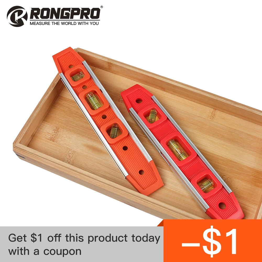 

Rongpro 230mm 3 Bubble Portable Level Ruler Mini Balance Ruler ABS Furniture Tool Measurement magnetic Micro Measurement