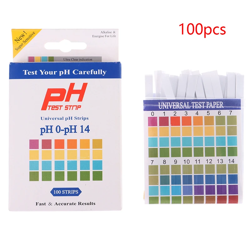 100pcs PH0-14 Test Paper Laboratory Household PH Test Strips Indicator Scientific Litmus Alkaline Acid Testing PH Test Meter