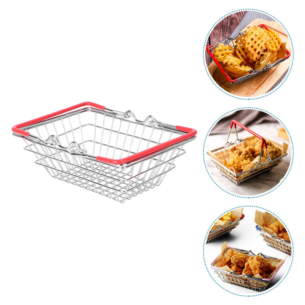 

Mini Shopping Basket Toy Grocery Basket Mini Metal Wire Basket Storage Basket
