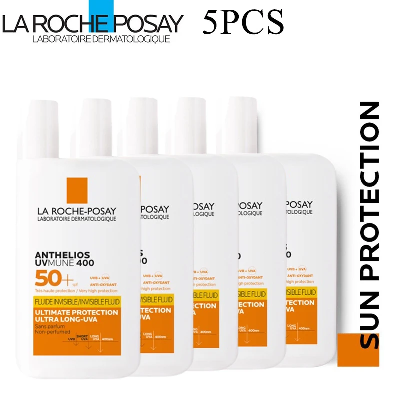 

5pcs La Roche-Posay Sunscreen Anthelios UVMune 400 Invisible Fluid SPF 50+ Face Sunscreen Refreshing Whitening Body Care
