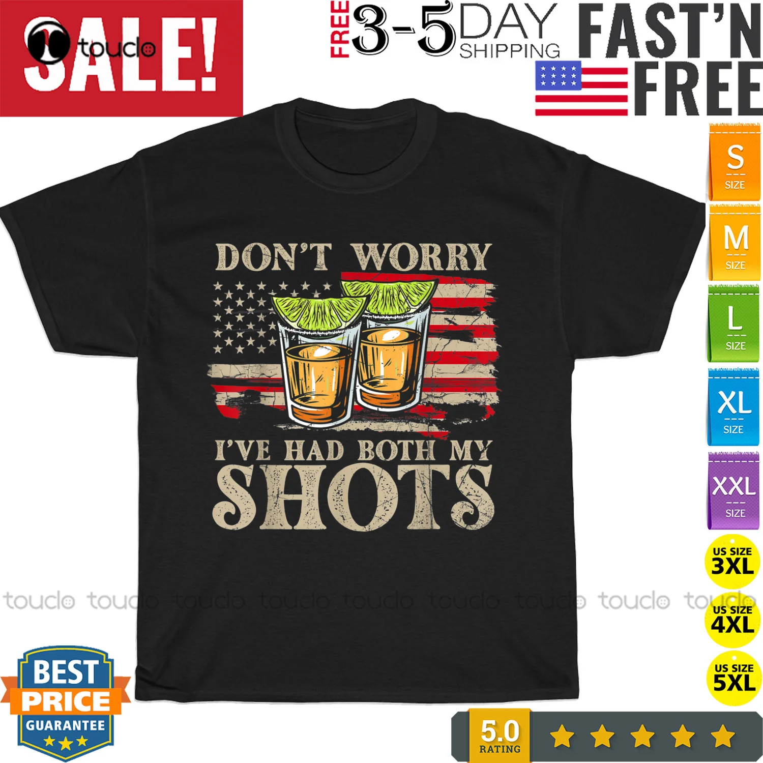 

Don'T Worry I'Ve Had Both My Shots Funny Two Shots Tequila T-Shirt Short Sleeve T Shirt Dress Cotton Tee Shirts Xs-5Xl Unisex