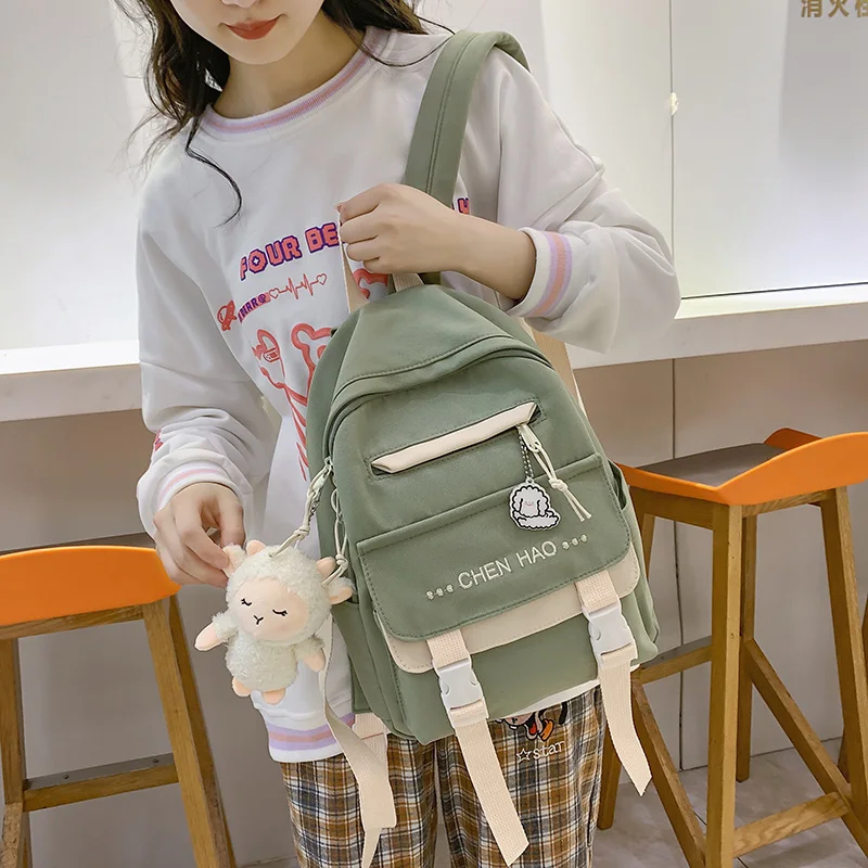 

HOCODO Fashion Waterproof Women Backpack Solid Color School Bag Anti-Theft Laptop Bag Female Multiple Pockets Ladies Backpack