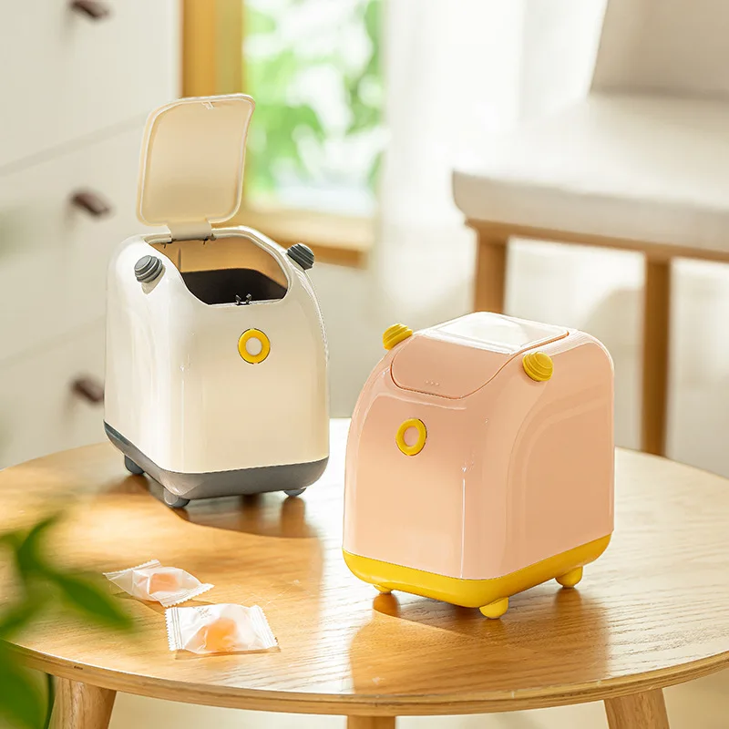 Мини-настольный Мусорный Бак Пресс-тип Бытовой Стиль Милая Корзина Для Бумаги