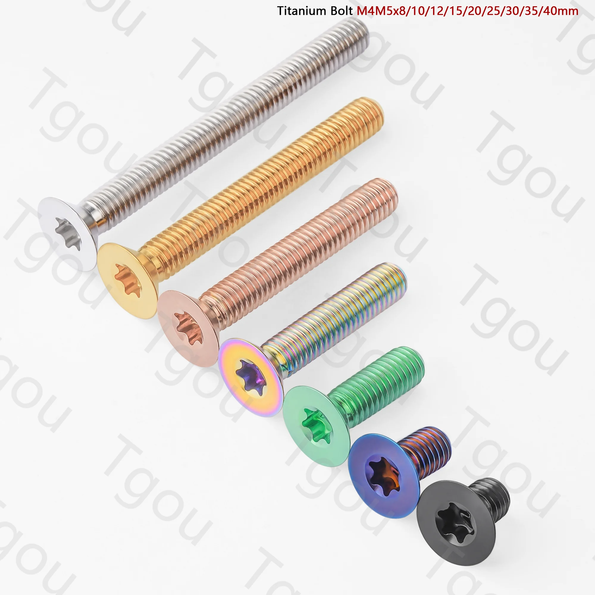 Титановый болт Tgou M4M5x8/10/12/15/20/25/30/35/40 мм винт с плоской потайной головкой для