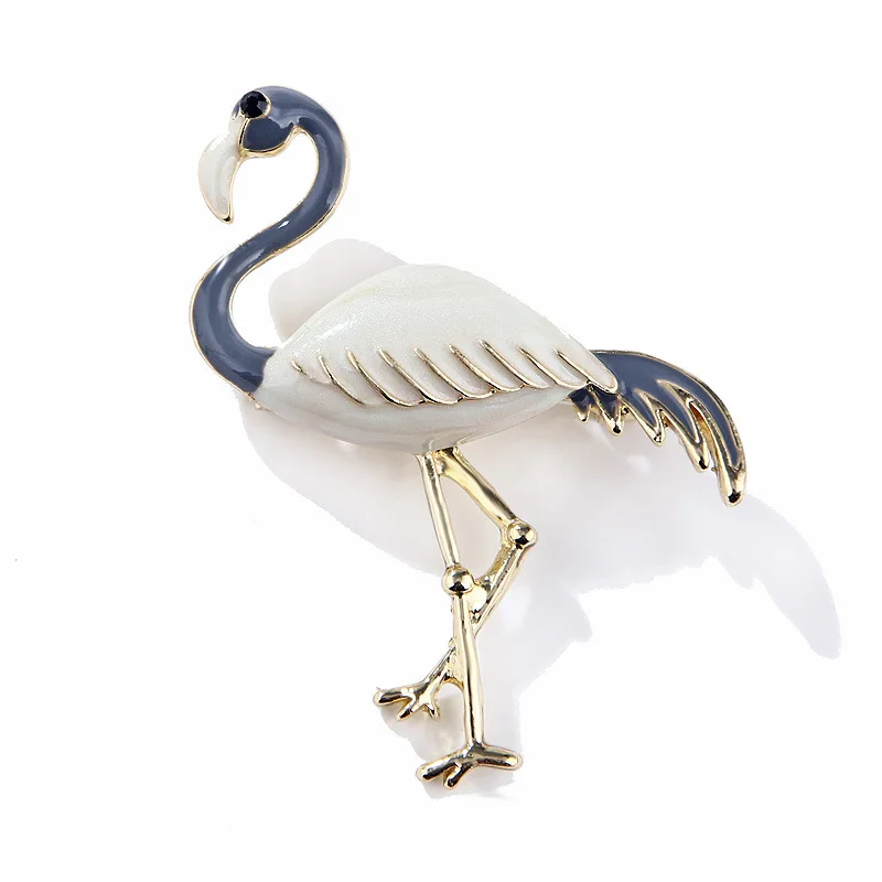 

Exquisite Enamel Flamingo Animal Brooch Pin for Women's Personalized Casual Party Clothing Jewelry Accessories