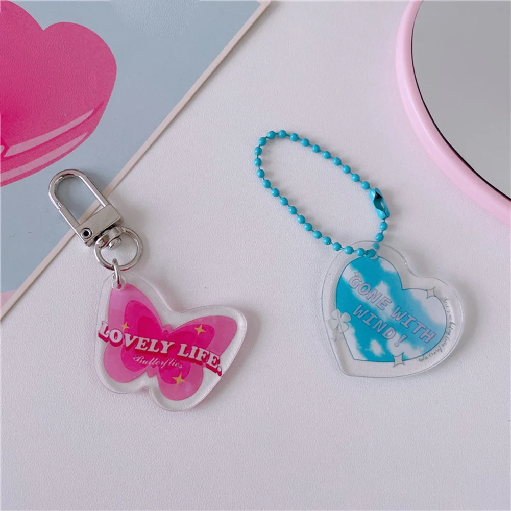 

Blue Love Keychain Pendant Keychain Cute Acrylic Cartoon Figure Pendant Keyrings Key Holder Jewelry Women Men Birthday Gift