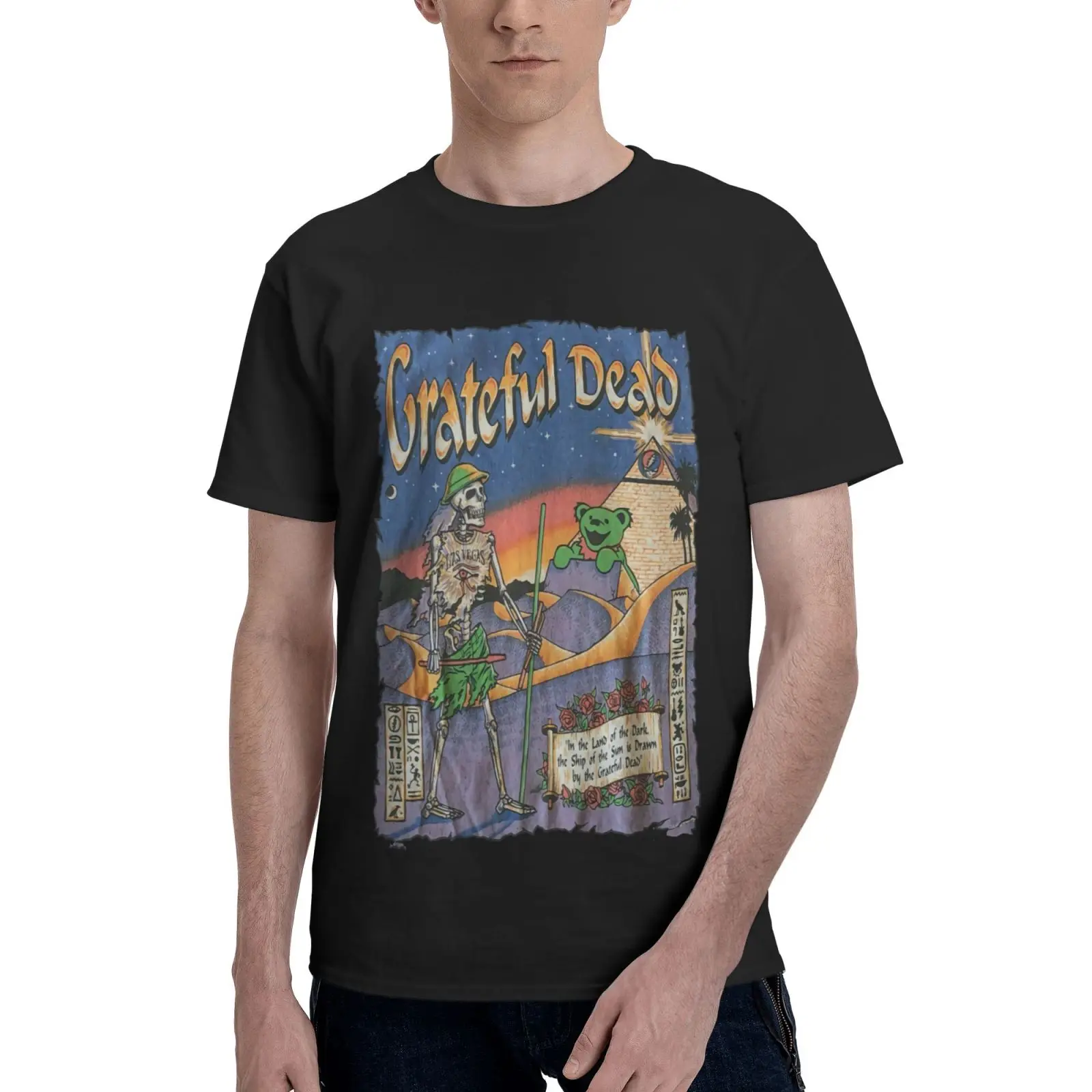 

Grateful Dead Band Лас Вегас 1994 перепечатанная футболка Топы футболки мужская рубашка винтажные футболки для мужчин хлопковая футболка