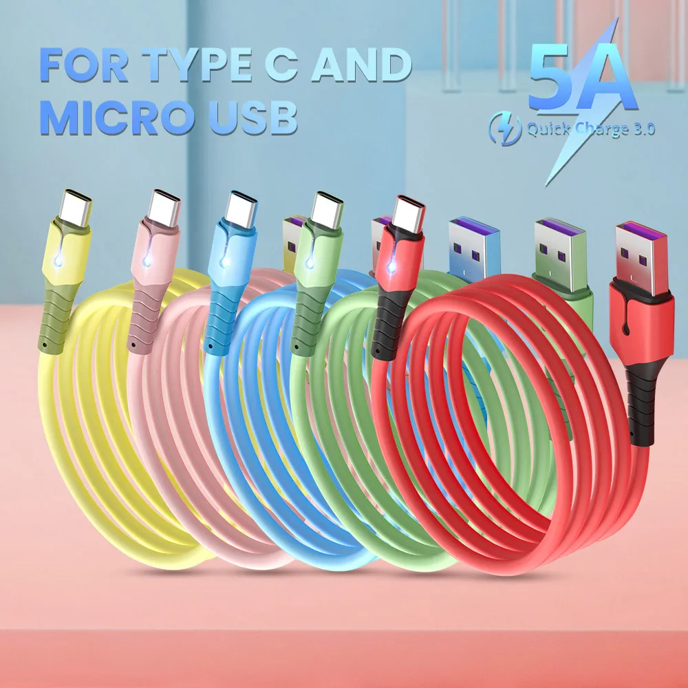 

Кабель зарядный с разъемами Micro usb и usb type-c, 5 А