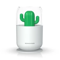 quiet small creative student desktop air spray y07 mini cactus rainbow night light durable humidifier