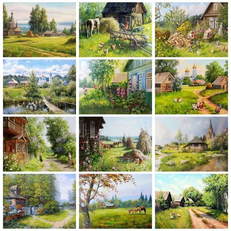 

Пейзаж для рисования по номерам с рамкой для взрослых