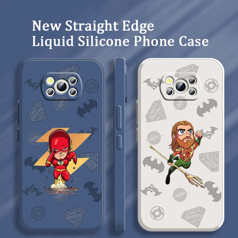

Liquid Rope Cover Aquaman The Flash Cartoon Phone Case For Xiaomi Mi Poco X4 X3 C40 C3 M4 M3 F4 F3 GT Pro NFC 5G Soft Funda