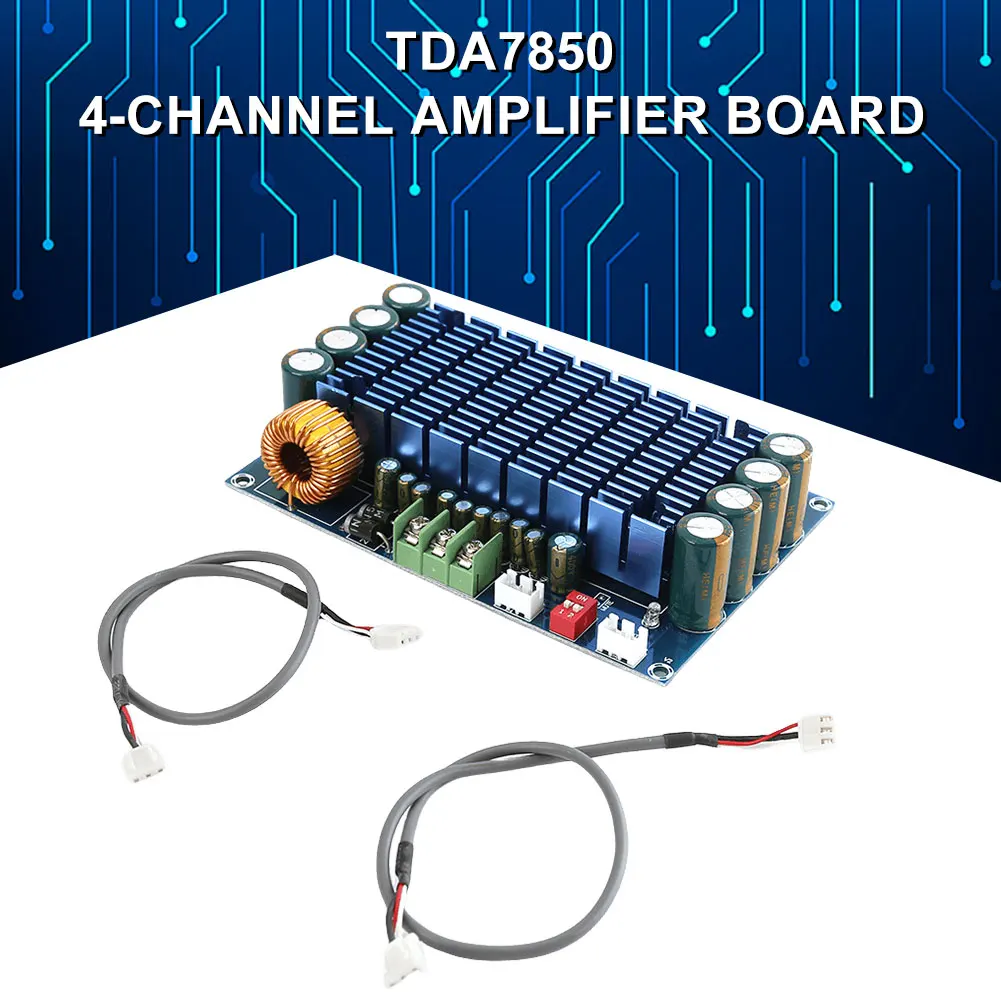 Фото XH-M180 TDA7850 Мощная переключаемая плата усилителя, 12В постоянного тока, 2/4-канальный цифровой модуль усилителя звука, электронный компонент №1