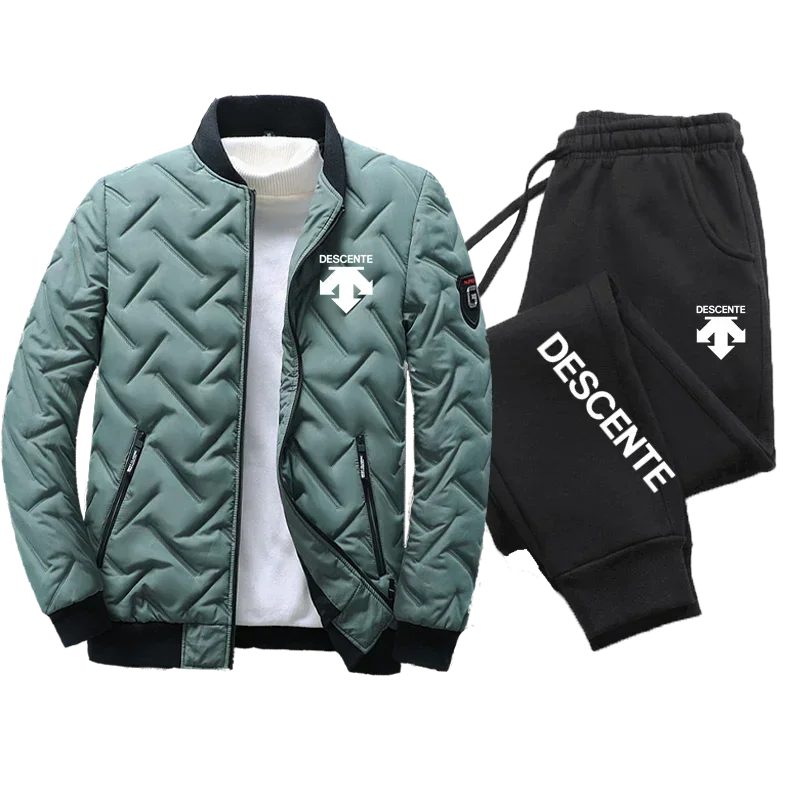 

2023 Корейский Роскошный Мужской Хлопковый пиджак и брюки комплект из двух предметов Высококачественная Мужская модная уличная спортивная одежда