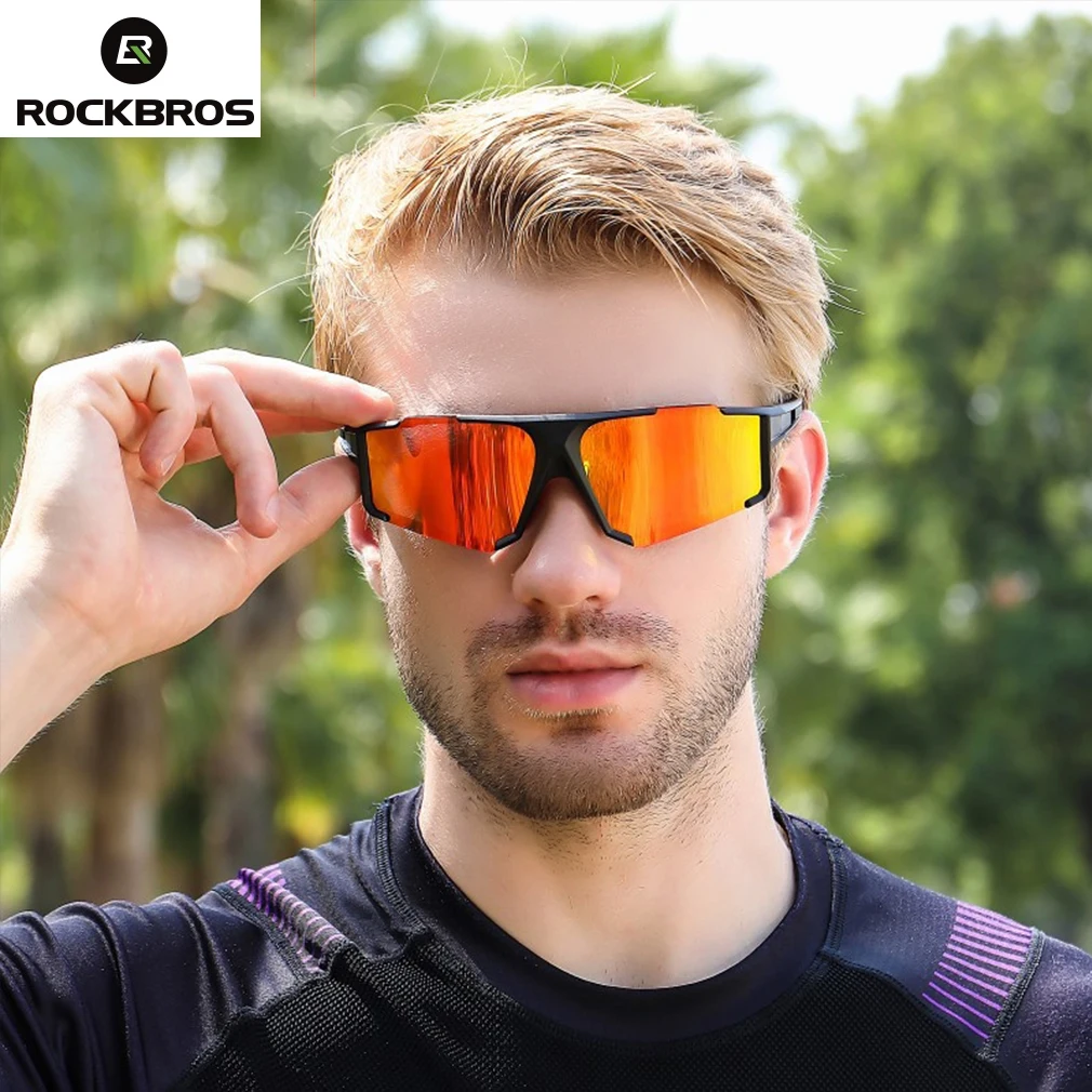 

ROCKBROS Polarized Men's Sunglasses Riding Big Frame Windshield Fishing Eyewear Windproof Explosion-proof Ski Goggles Outdoor