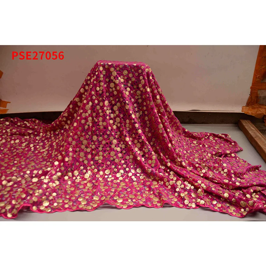 

Оригинальная Тюлевая кружевная ткань из Анкары, французская анкарская сетчатая ткань с блестками, женская одежда для шитья PSE27056B
