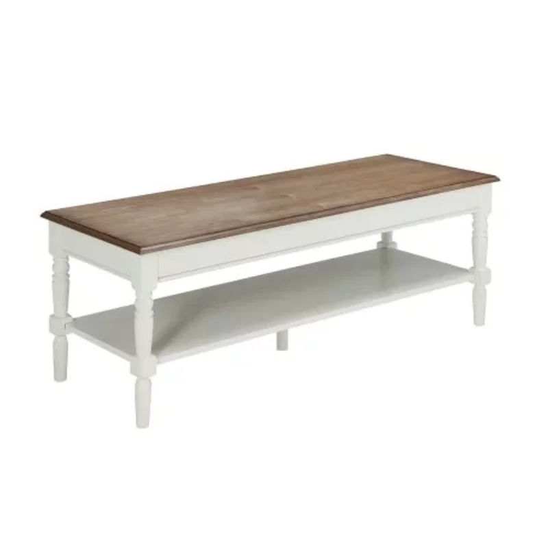 

Convenience Concepts French Country Coffee Table with Shelf, Driftwood Top & White Frame marble dinning table