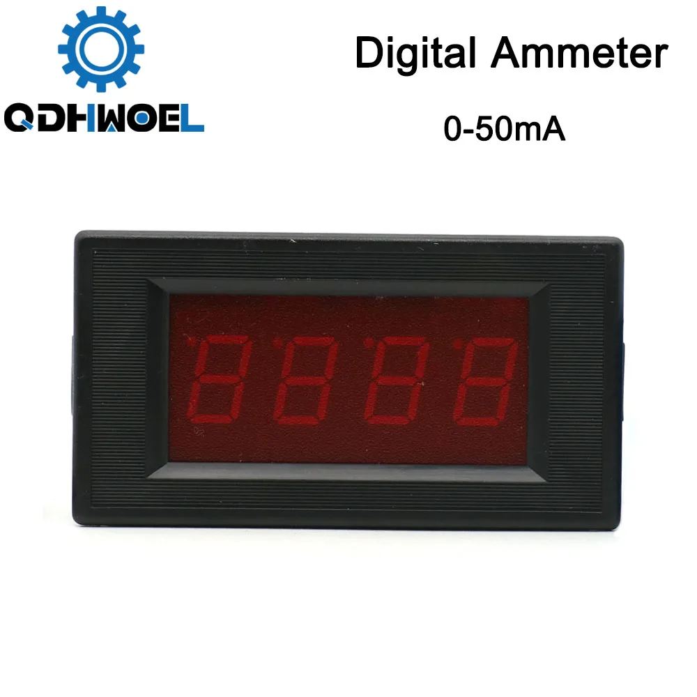 

QDHWOEL 50mA LED Digital Ammeter DC 0-50mA Analog Amp Panel Meter Current for CO2 Laser Engraving Cutting Machine