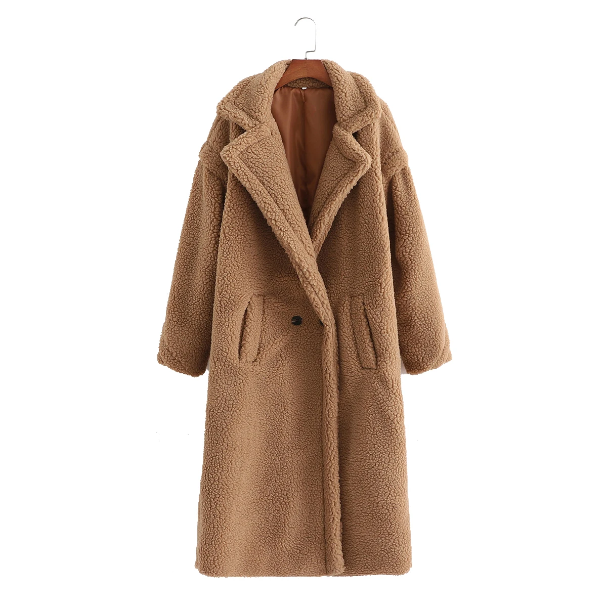 Lamb Fur Women Coats Winter 2022 Thick Warm Solid Long Fashion Design Female Outwear Jackets Top Quality