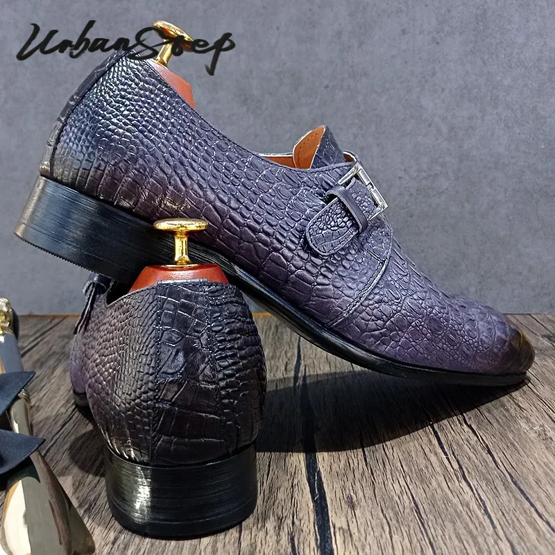 РОСКОШНЫЕ МУЖСКИЕ КОФЕРЫ ВЗУТТЯ СЕРЫЙ ЧЕРНЫЙ КРОКОДИЛЬНЫЙ ПРИНТ ПЛАТЬЯ