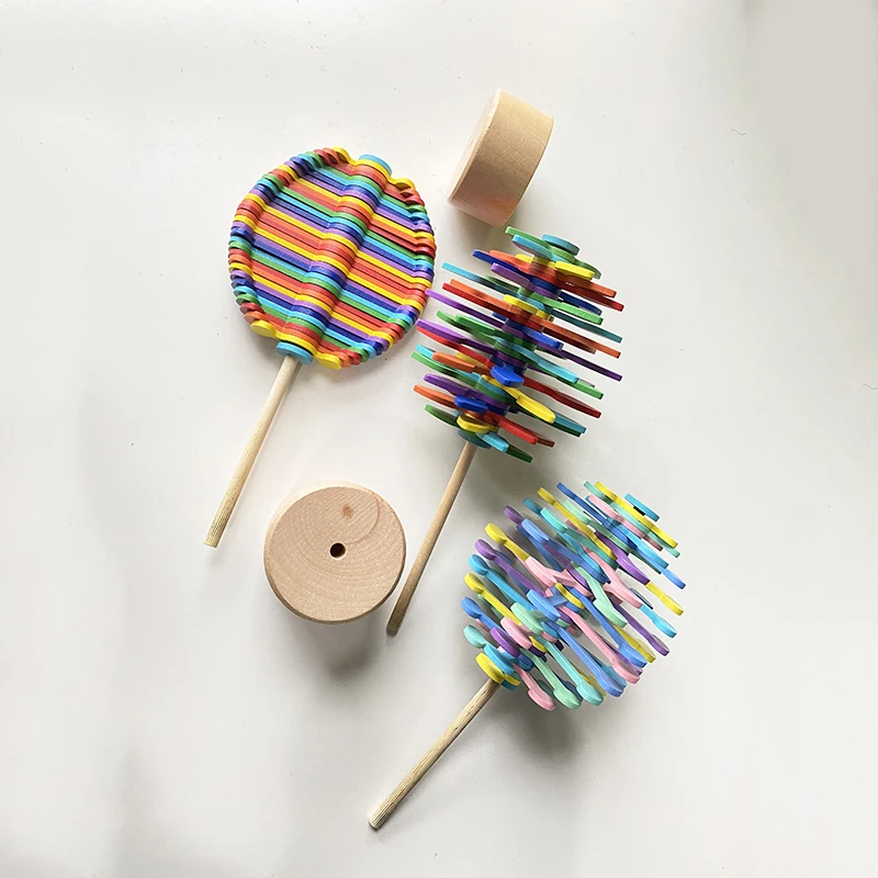 

Wooden rotating lollipop toys anxiety decompression creative decompression toys children adult gifts desktop decorations
