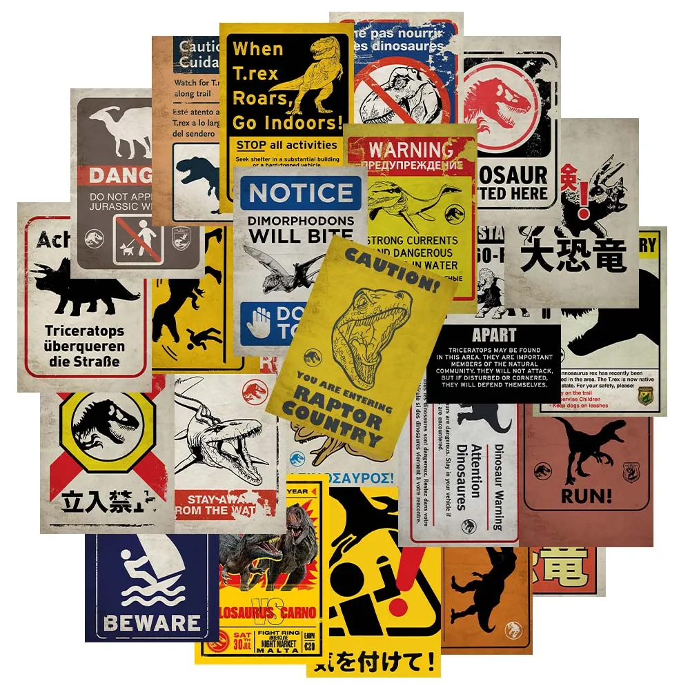 

25 шт., забавные виниловые наклейки «Мир Юрского периода»