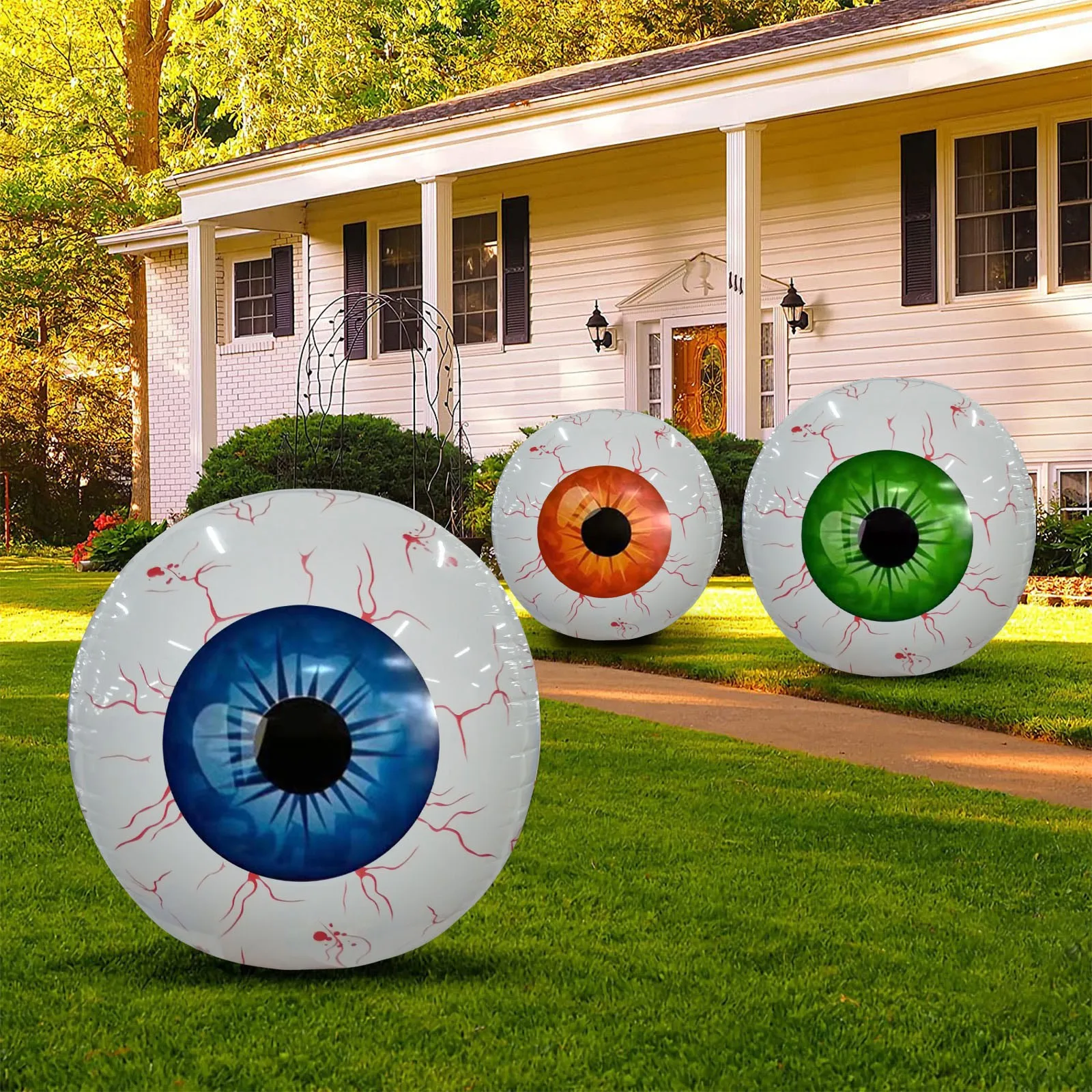 

Halloween Party Eyeball Pumpkin Balloons Inflatable 4D Eyeball Balloons Party Decoration For Halloween Scary Theme Party Decor