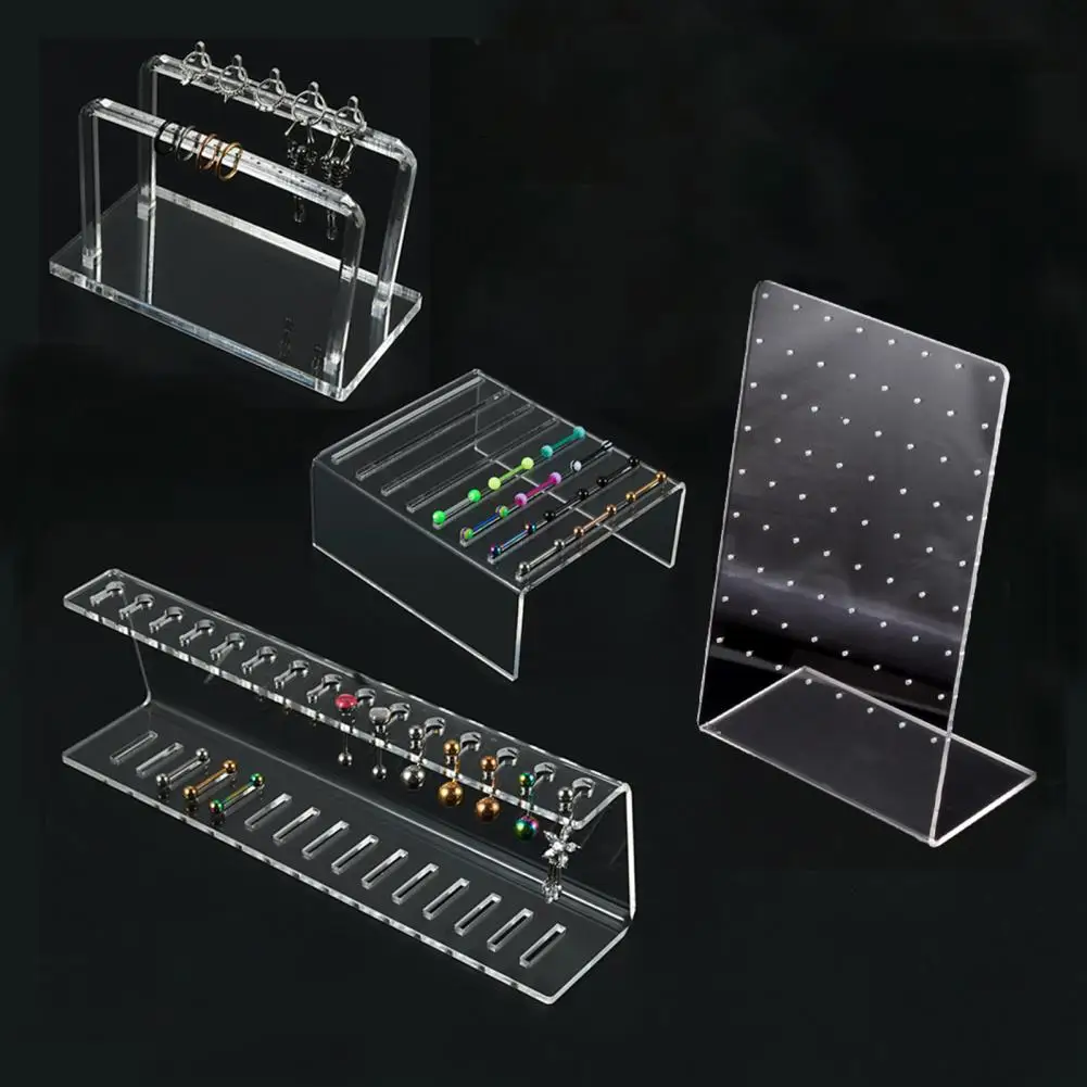 

Jewelry Display Holder Transparent Acrylic Solid Multifunctional Ear Lip Studs Nose Ring Organizer Stand Jewelry Store Supplies