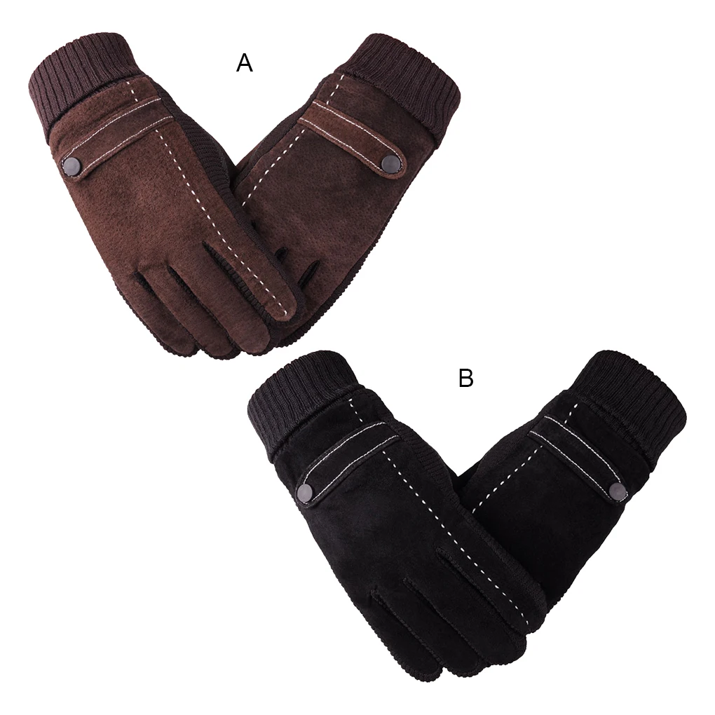 

1 Pair Man Winter Autumn Glove Portable Fashionable Lints Lining Thermal Free Size Warm Keeping Riding Gloves Clothing