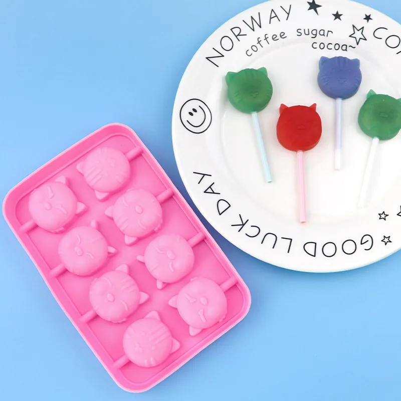 8-звенная силиконовая форма для леденцов с изображением кота креативная фруктов