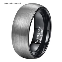 men women black tungsten ring dome band wedding ring with brush finish 6mm 8mm comfort fit