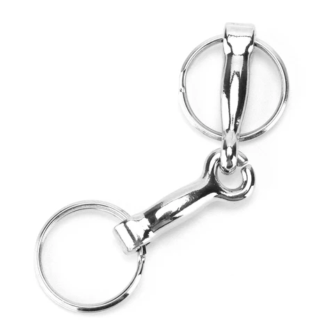 Цепочка для ключей Snaffle из цинкового сплава, брелок для ключей Pelham с одним разъемом, цепочка для ключей с узлом, цепочка для ключей, цепочка для ключей