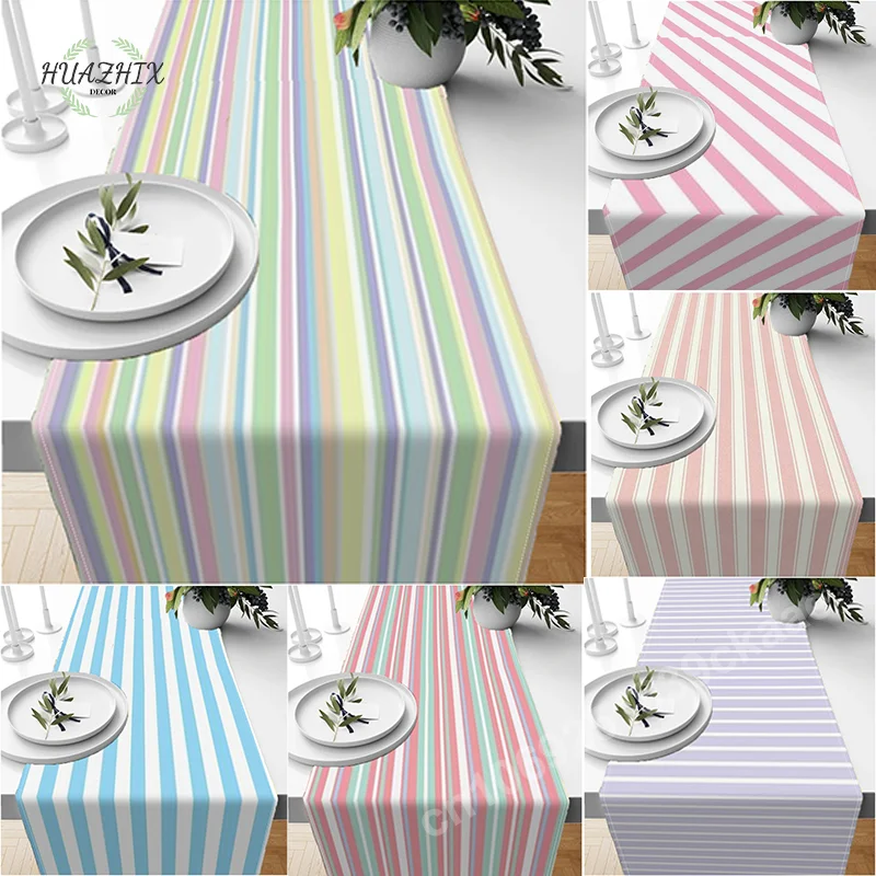 

Fashion Stripe Table Runner Individual Tablecloth Home Living Room Strip Decoration Luxury Dining Tables Party Linen Tablecover
