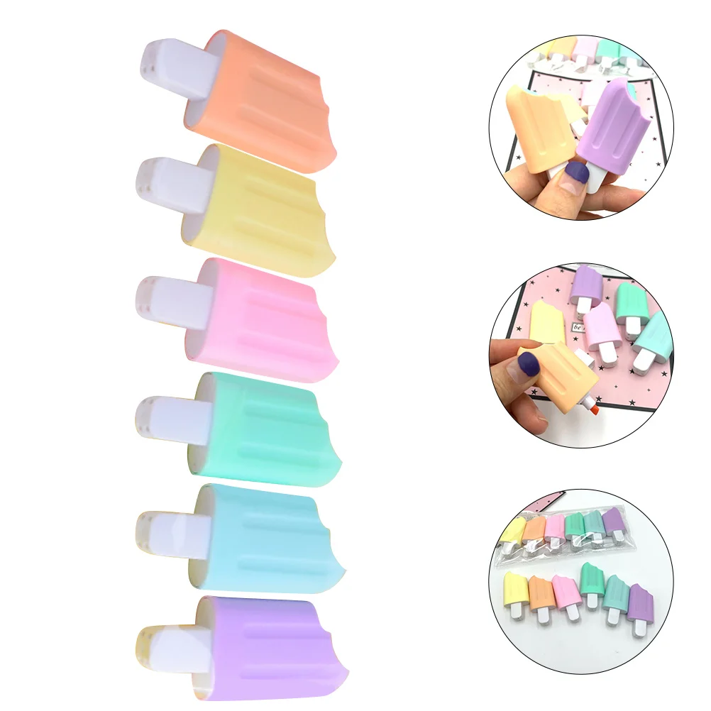 

Highlighters Pen Marker Markers Highlight Colored Highlighter Pens Writing Notes Marking Emphasize Cream Ice Brush Kawaii Office