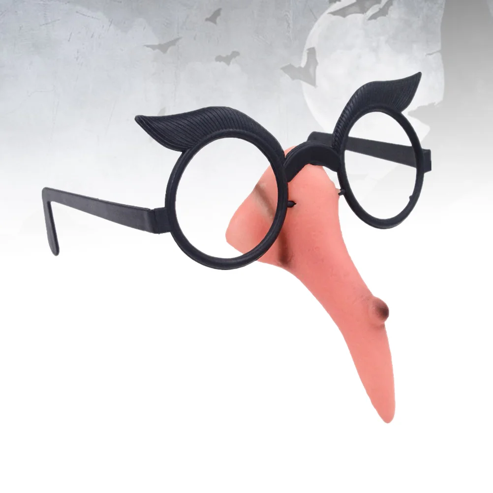 

Funny Disguise Glasses Clown Eyewear with Nose Long Nose Witch Glasses Funny Glasses for Costume and Halloween mask