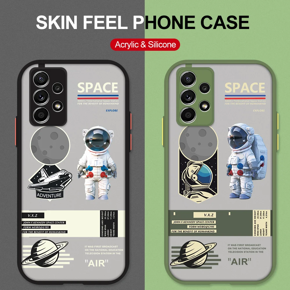 

For Samsung Galaxy A20 A20S A02 A02S A30 A30S A03S A10S A01 A11 A31 A42 A50 A50S A70 70S A82 A81 Cute Kids Astronaut Phone Case