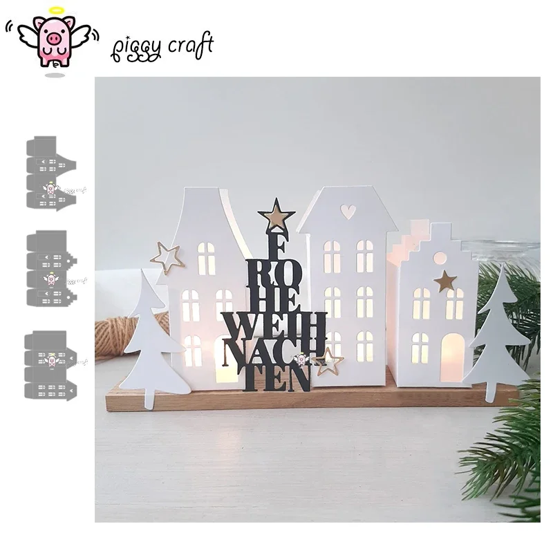 Новые ремесленные металлические штампы для резки 3D рождественский дом серия