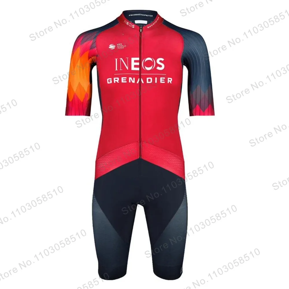

2023 комплект велосипедной одежды Ineos Grenadier Team, мужская красная оранжевая одежда, велосипедный костюм, велосипедные шорты, одежда для горного велосипеда, майка