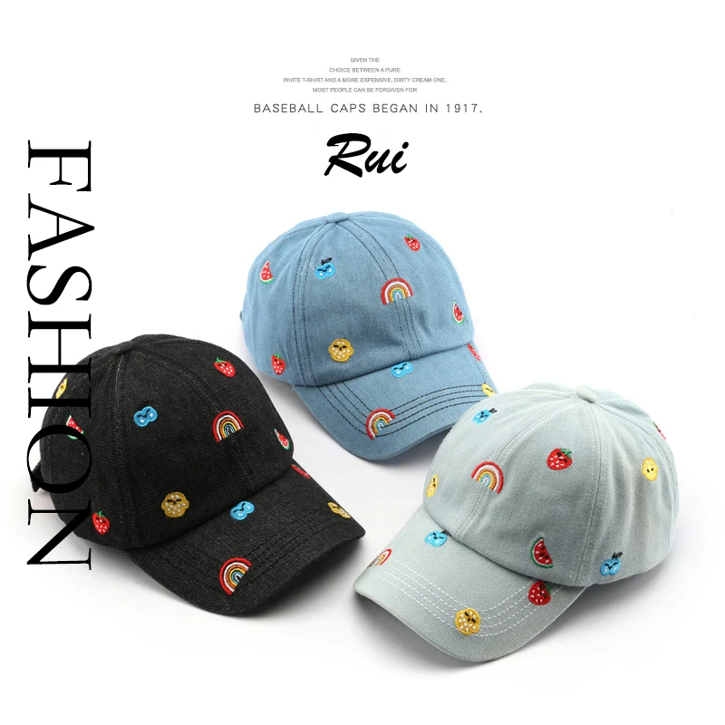 

Ковбойская бейсболка, радужная вышивка, солнцезащитный крем для мальчиков на открытом воздухе, утиные шляпы для мальчиков и мальчиков