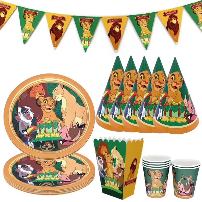 

Lion King Disposable Tableware Lion King Theme Paper Plates Cups Napkins Tablecloths Starws Birthday Party Decorations Kids