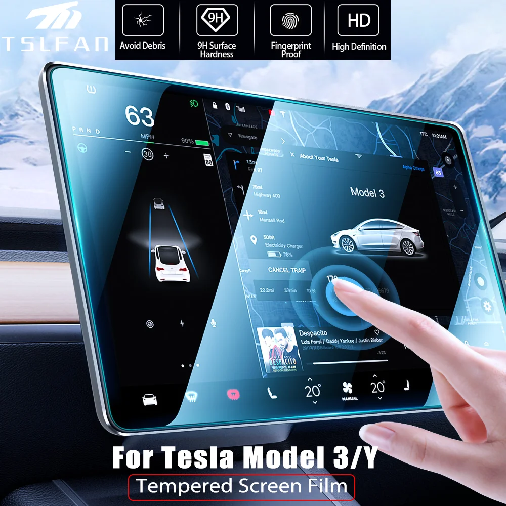 

Пленка из закаленного стекла для Tesla Model 3 Y 2019-2022 2023, Защитная пленка для сенсорного экрана, 15 дюймов, аксессуары для навигации в центральной консоли автомобиля