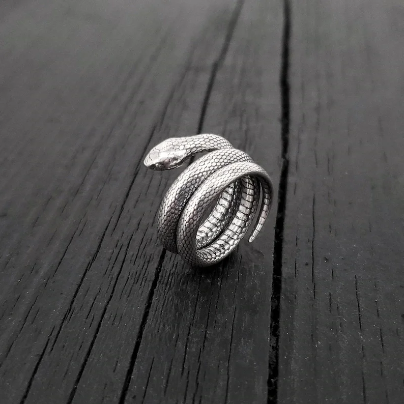 

Colubrid Snake Wrap - Snake Wrap Ring - Solid Hand Cas