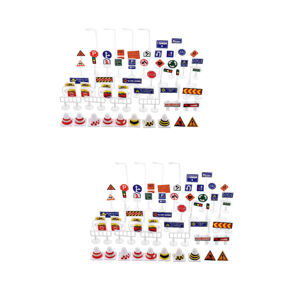 

Traffic Signs Playset Road Mini Street Miniature Cake Party Light Construction Cone Accessories Set Topper Supplies New Training