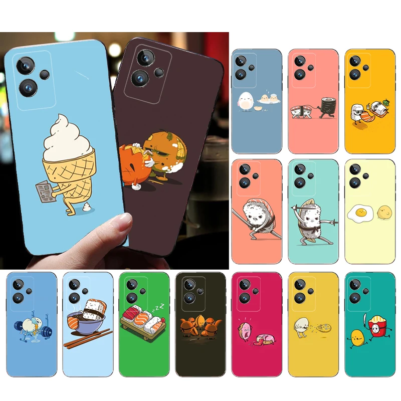 

Phone Case for OPPO Realme GT 2 Pro X2 Pro XT C25S 9 8 7 6 Pro 6i GT Master C3 C21 C21Y C11 X3 SuperZoom Cartoon Food Sushi Egg