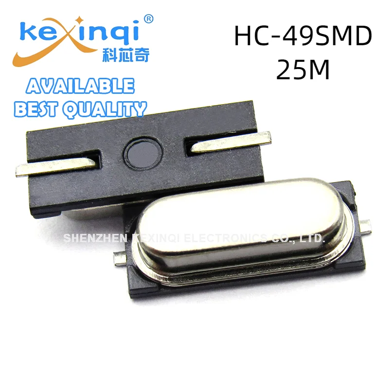 10 шт. SMD кварцевый осциллятор 25M 2pin 25MHz HC-49SMD 49SMD кварцевый кристалл пассивный Кристальный осциллятор