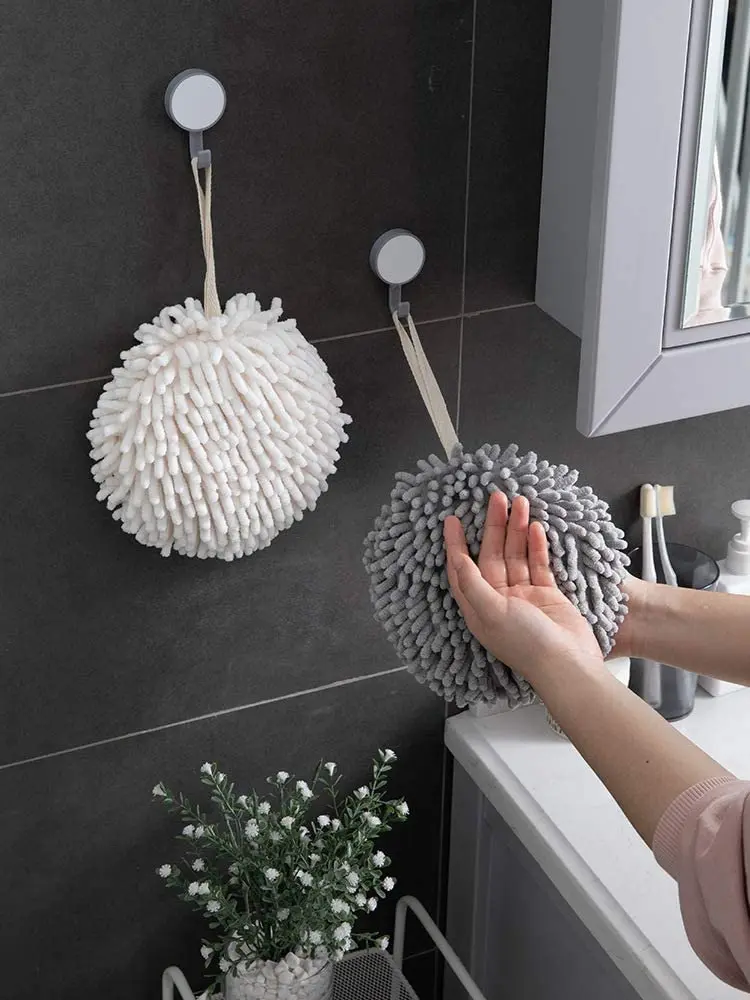 

Hand Towels Soft Hand Towel Ball Soft Absorbent Microfiber Towels Hanging Kitchen Hand Towels Quick Dry Hand Bath Towel Ball