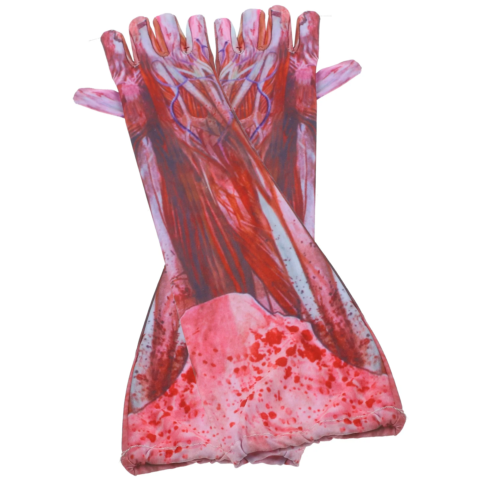 

Gloves Costume Halloween Party Cosplay Decor Props Bone Polyester Scary Man