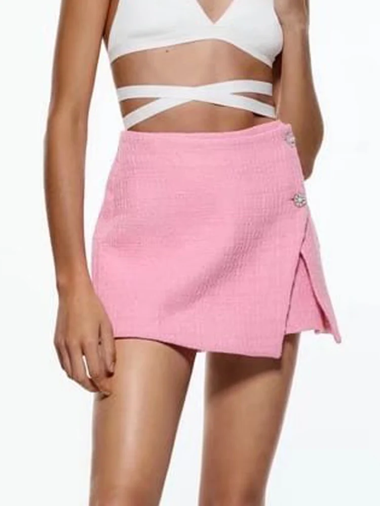 

Kumsvag 2022 Summer Women Casual Shorts Skirt Solid Veins Buttons Zipper Female Fashion Street Shorts Clothing