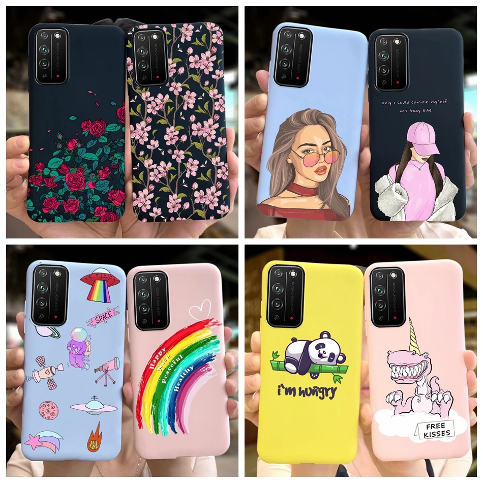 Милый чехол с рисунком для Honor X10 5G телефона Мягкая силиконовая задняя крышка